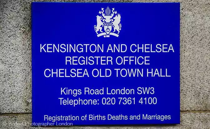Chelsea Old Town Hall sign board
